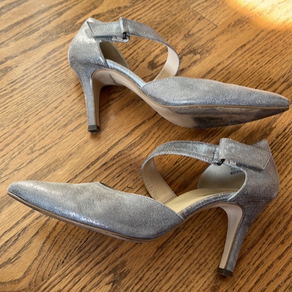 Paul Green neutral gold taupe metallic D’Orsay pumps high heels - Picture 7 of 10